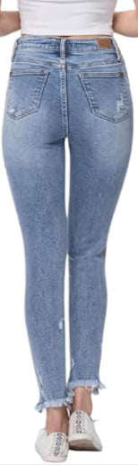 JUDY BLUE HIGH RISE SHARK BITE DESTROYED SKINNY JEANS