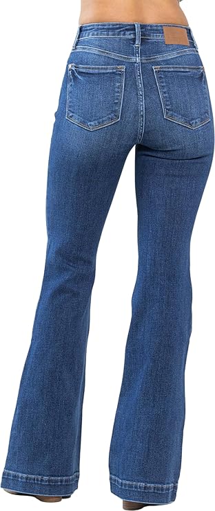 JUDY BLUE MID RISE TROUSER FLARE JEANS