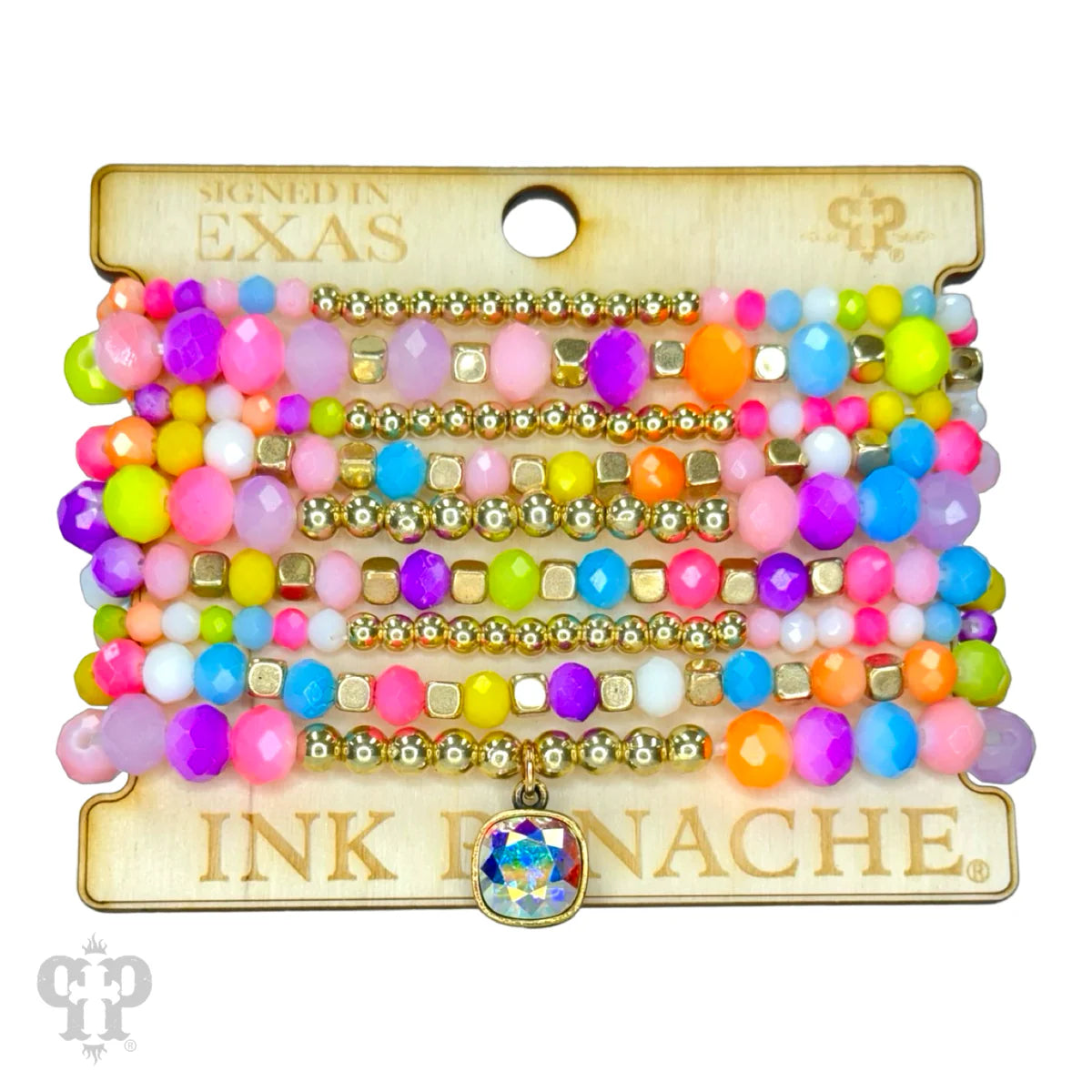 PINK PANACHE BEADED BRACELET STACK (MULTI COLOR)