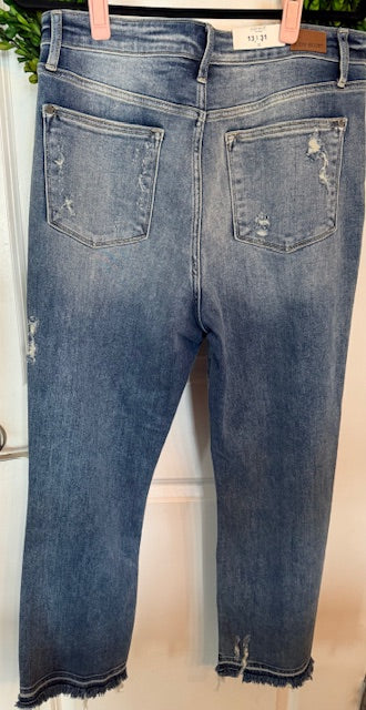 JUDY BLUE HW RELEASE HEM ANKLE DESTROYED JEAN