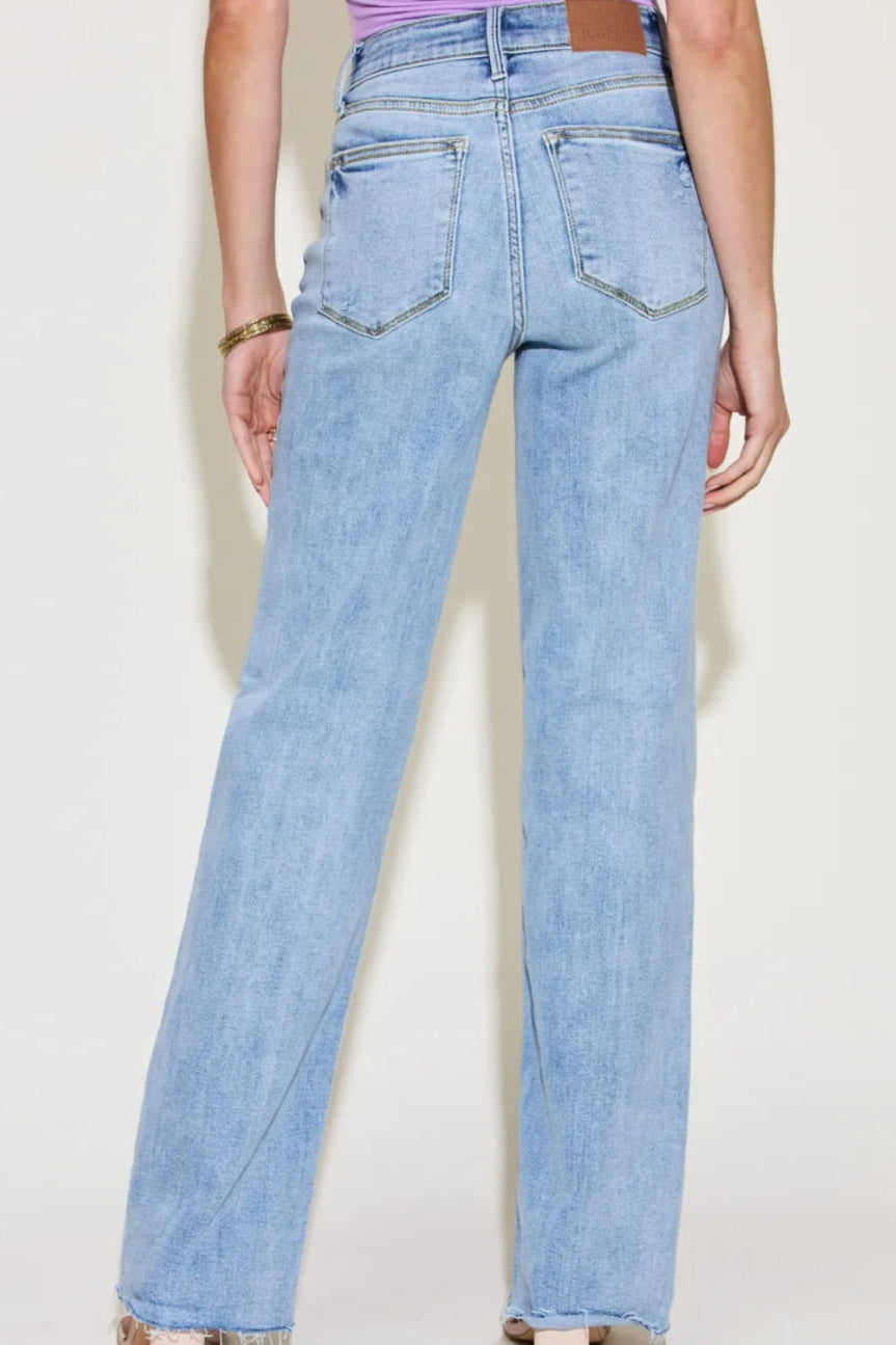 JUDY BLUE HIGH WAIST YOKE FRONT HEM