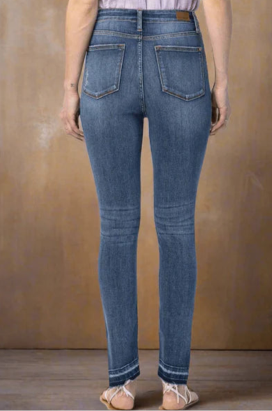 JUDY BLUE HIGH WAIST SKINNY FIT RETRO HEM (ANKLE SLIT)