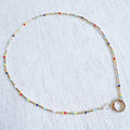 Dainty Color Bead Front Lock Necklace