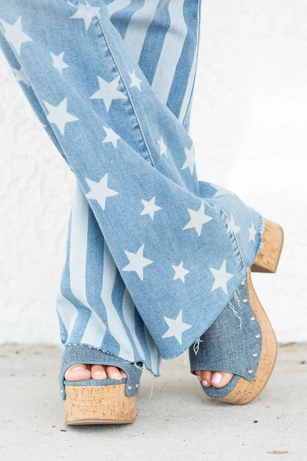 JUDY BLUE HIGH WAIST STARS & STRIPES FLARE