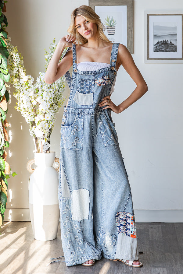 OLI & HALI PATCHWORK OVERALLS