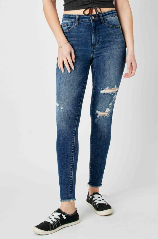 JUDY BLUE HIGH WAIST DESTROYED SKINNY