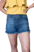 JUDY BLUE HW DOPHIN HEM FRAY SHORTS