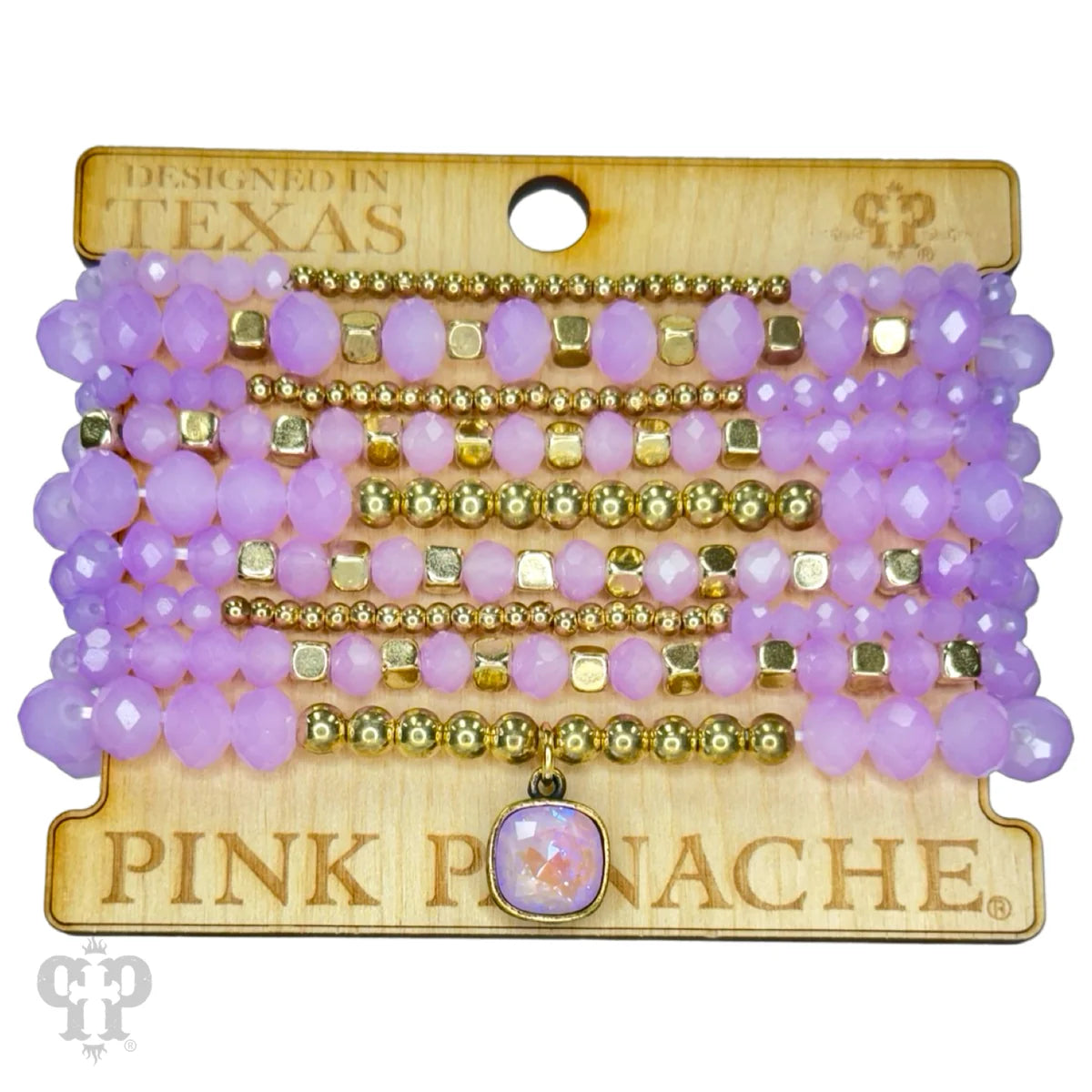 PINK PANACHE BEADED BRACELET STACK SET (PURPLE)