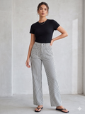 MANDY'S BLACK STRIPED PANTS
