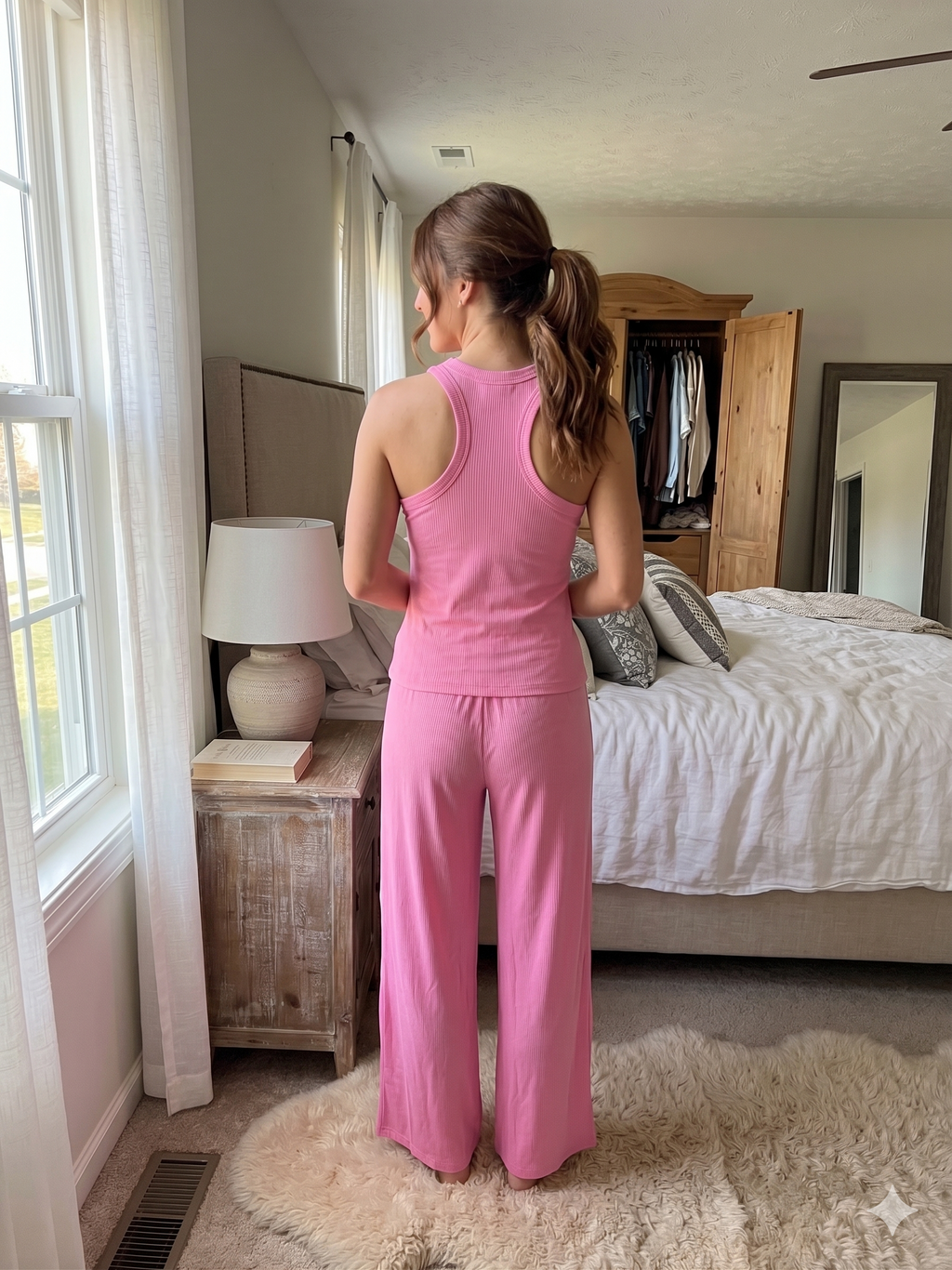 TWO PIECE BUBBLE GUM PINK LOUNGE WEAR