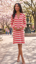PINK STRIPED LONG SLEEVE DRESS