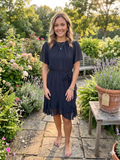 BLACK PLEATED DRESS