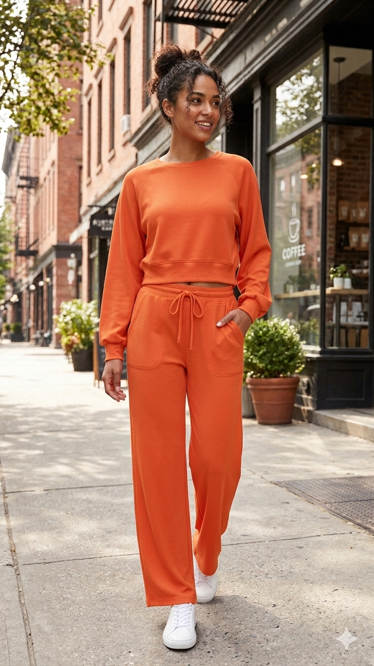 ORANGE TWO PIECE PANT SET