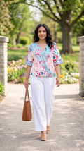 MULTICOLORED FLORAL BLOUSE