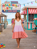 TIERED TIED DRESS WITH TASSLE