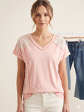 MANDY'S PEACH LACE BLOUSE