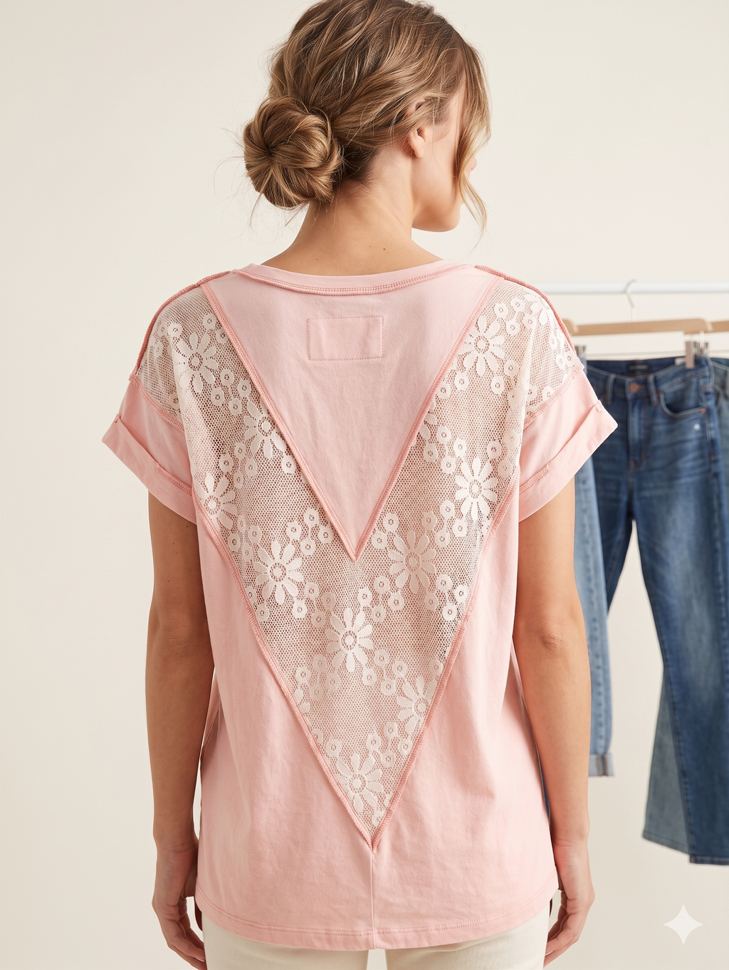 MANDY'S PEACH LACE BLOUSE