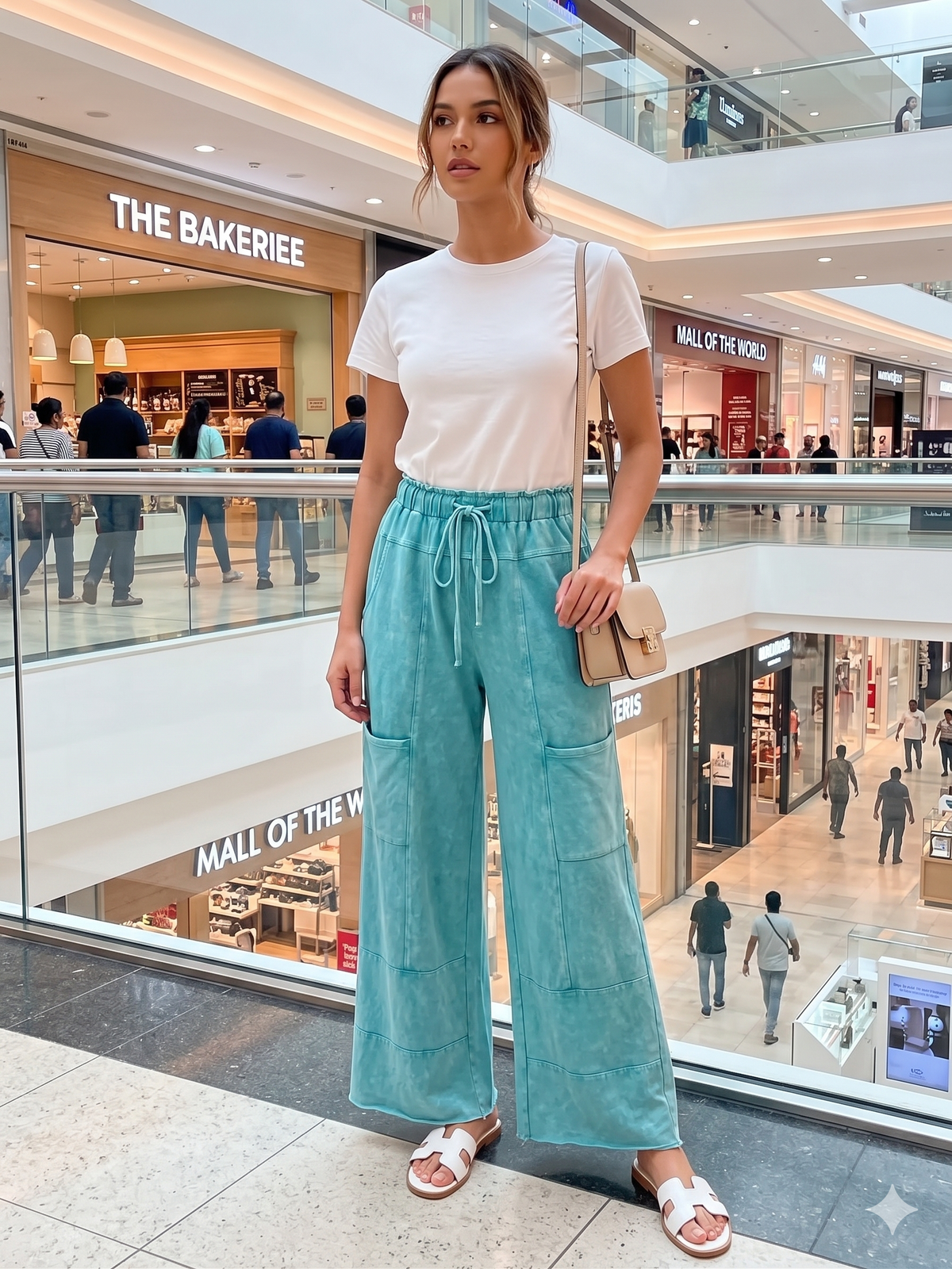 MANDY'S MINERAL WASH PANTS (TEAL)