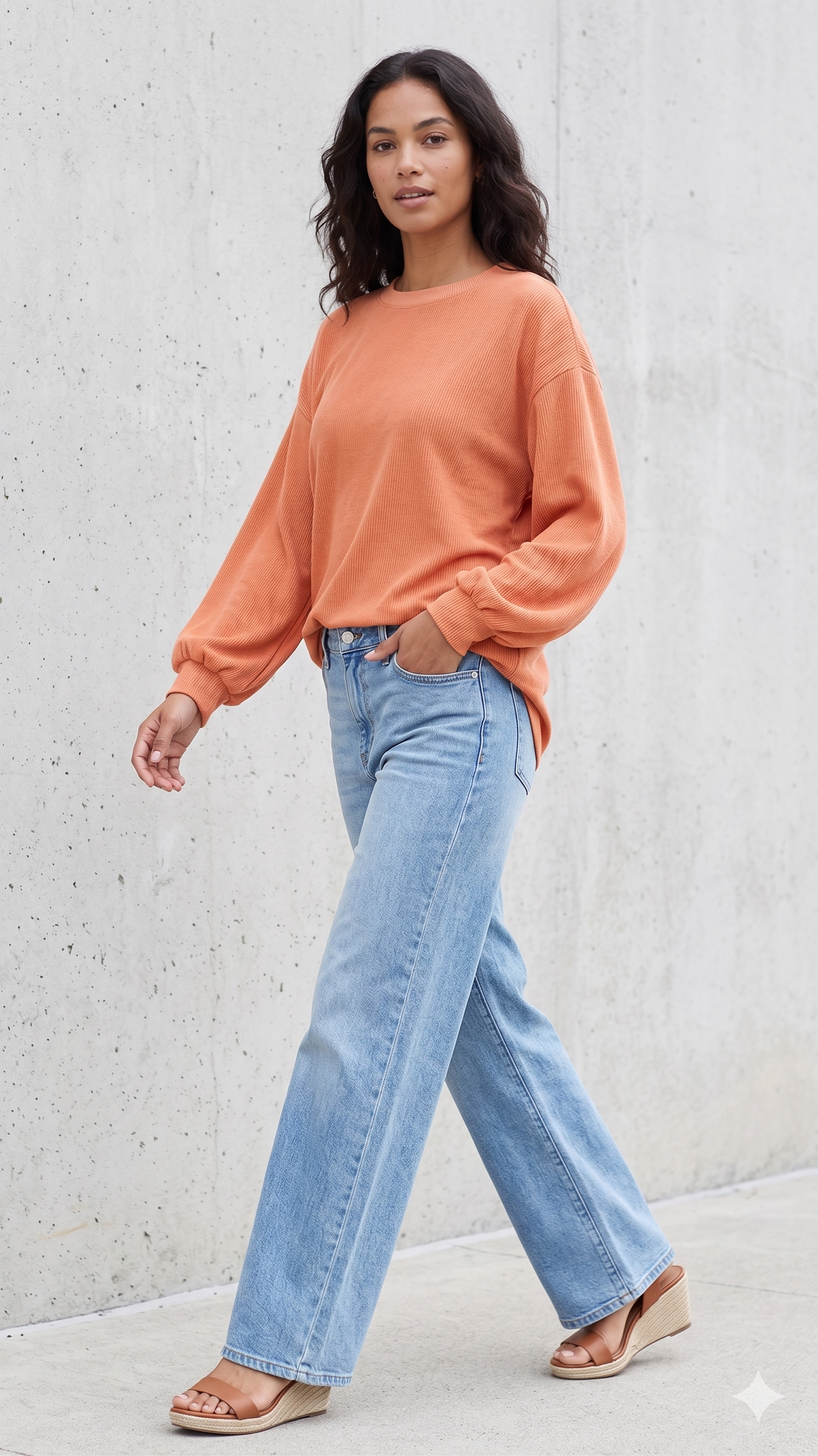 LONG SLEEVE THIN CORDED BLOUSE