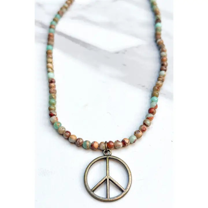 PEACE IMPERIAL JASPER NECKLACE