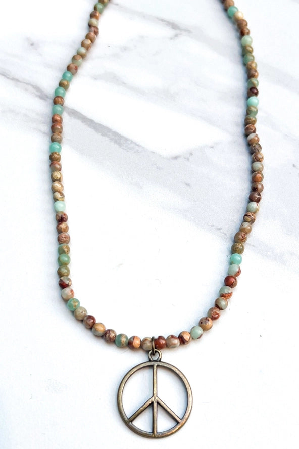 PEACE IMPERIAL JASPER NECKLACE