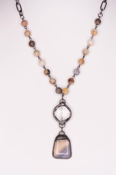 SOPHIE NECKLACE IN BAMBOO AGATE