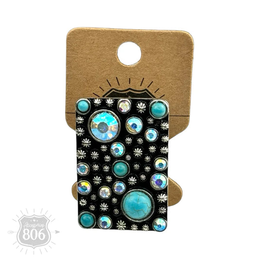 Western burnished rectangle ring