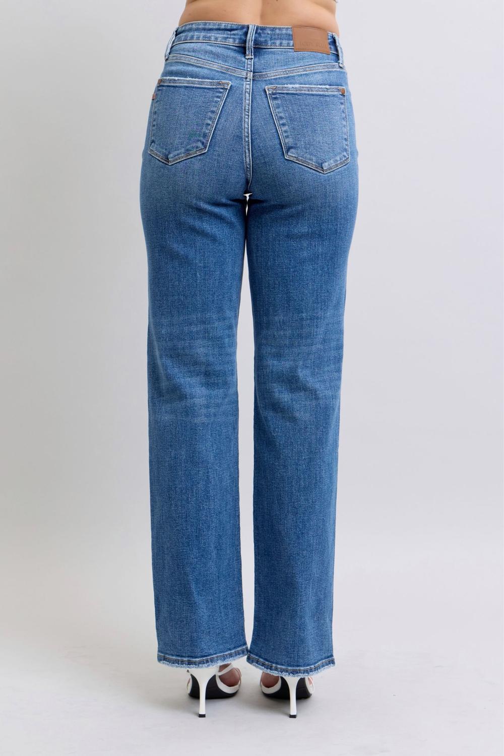 HW V FRONT WB VINTAGE WASH STRAIGHT LEG FIT JEANS