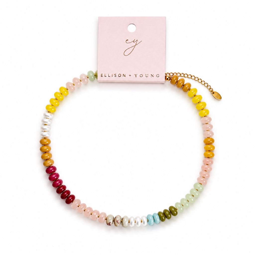 Color Garden Beaded Necklace – Natural Stone Beads Mix