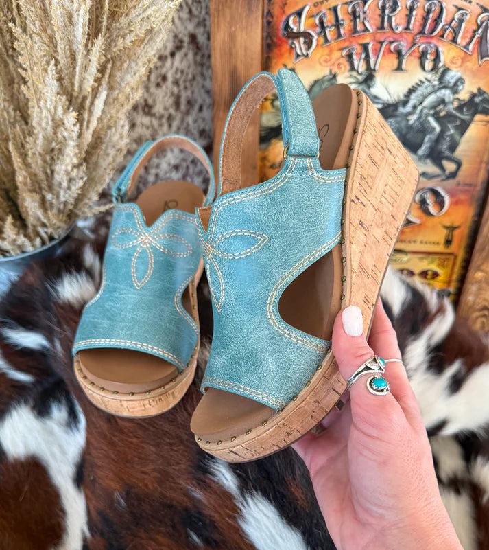 CORKYS DARLING TURQUOISE WEDGE