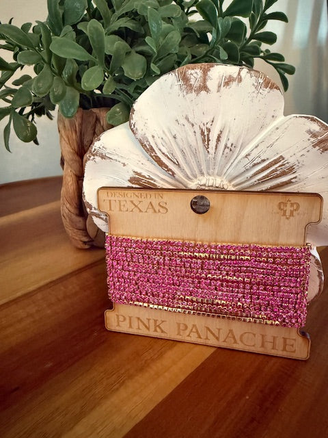 PINK PANACHE AB CRYSTAL BRACELET STACK (HOT PINK)