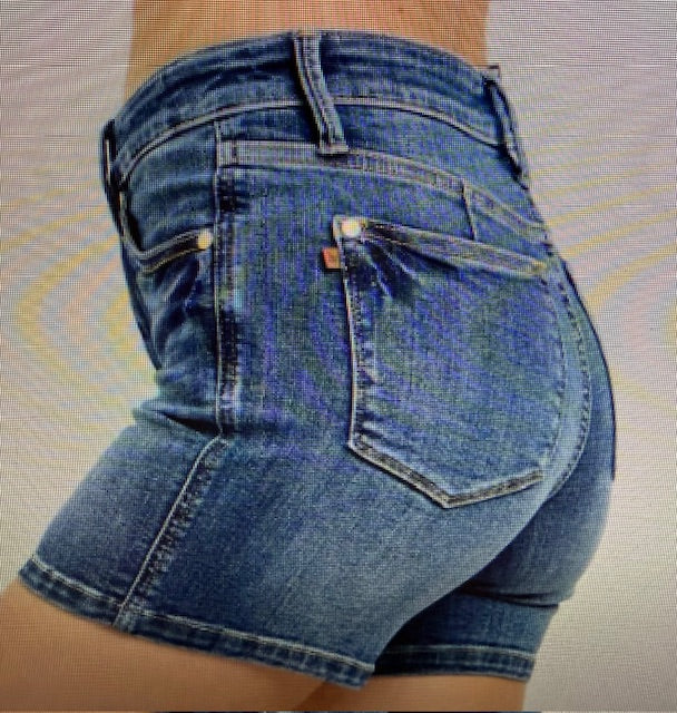 Judy Blue MR Tummy Control Mid Length Shorts