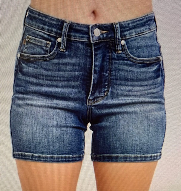 Judy Blue MR Tummy Control Mid Length Shorts