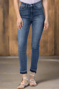 JUDY BLUE HIGH WAIST SKINNY FIT RETRO HEM (ANKLE SLIT)