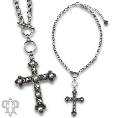 Link Chain Toggle Cross Necklace
