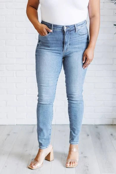 JUDY BLUE HIGH RISE SKINNY JEANS (NON DISTRESSED)
