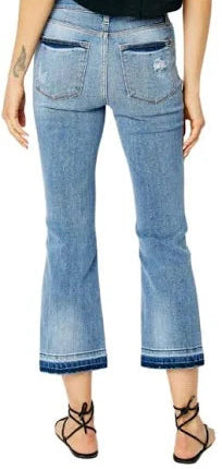 JUDY BLUE MR RELEASE HEM CROPPED BOOTCUT DENIM JEANS