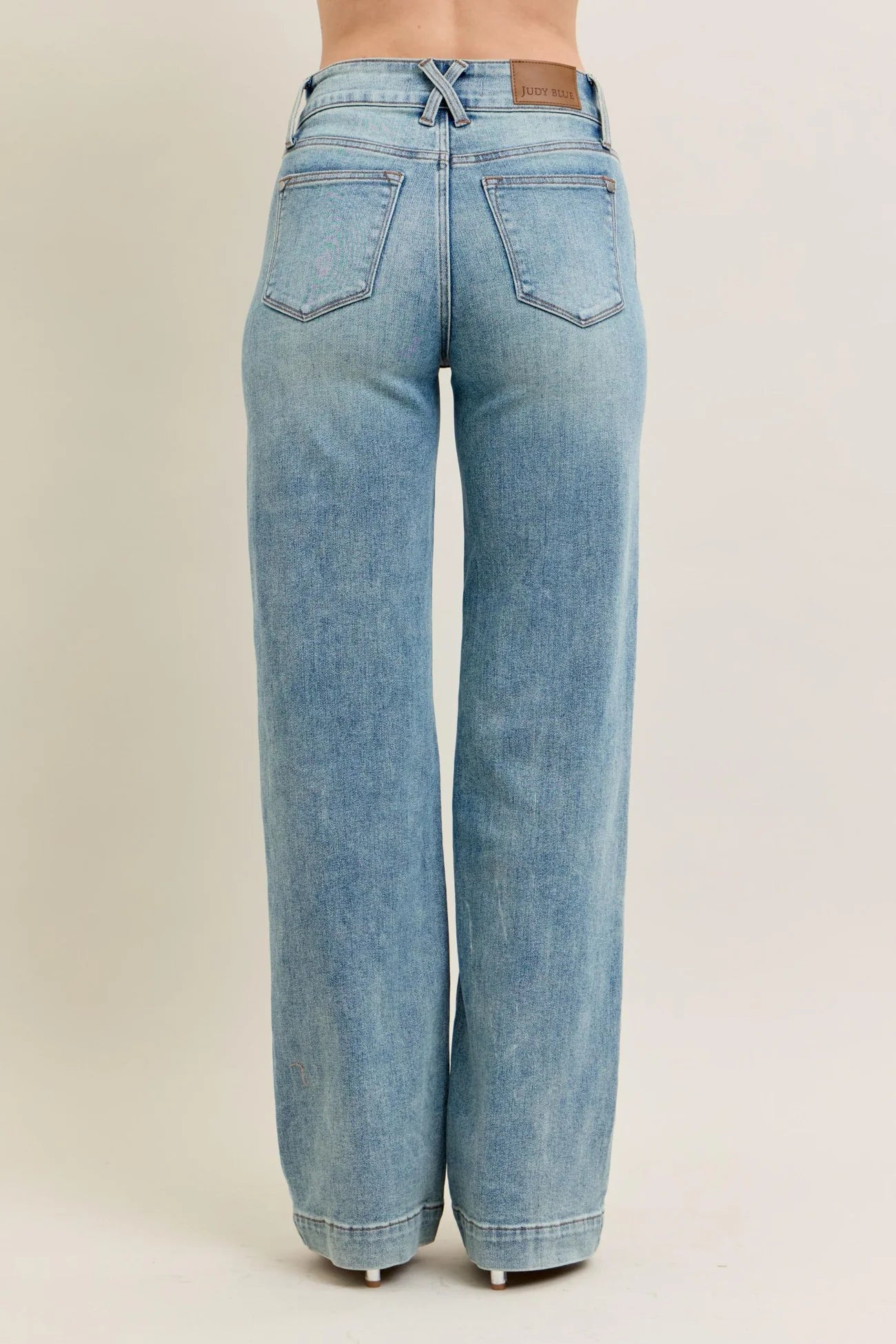 JUDY BLUE HW TROUSER WIDE LEG JEANS